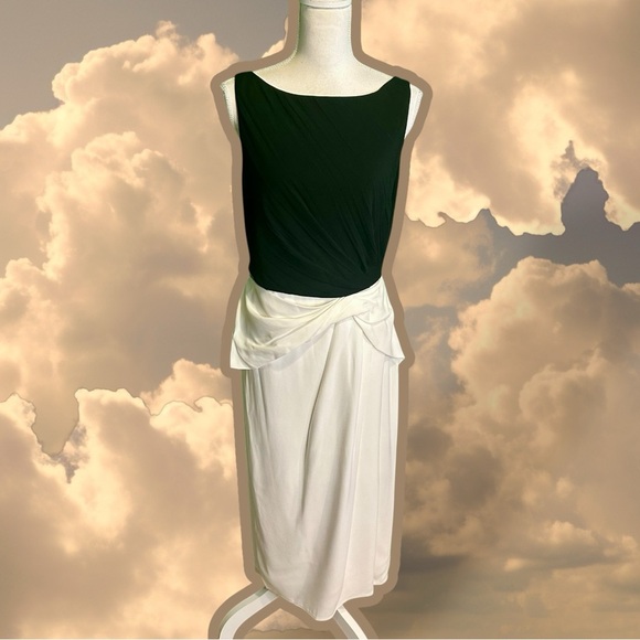 NWT Jason Wu Collection Two-Tone Crepe Sheath Dress in Black / Chalk - Picture 6 of 16